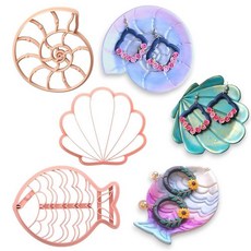 GOTO CLAY TOOLS 폴리머 클레이 디스플레이 및 주얼리 스타일링을 위한 장신구 커터 세트 - 물고기 조개 나선형 쉘 모양 | Shellfish-TRI 114798, Shell+Fish+Spiral_Shell