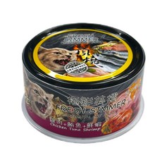 極鮮黑金貓罐 80g 漁豐膳食鮮湯機能, 1個, 頂燒罐-雞肉鮪魚鮮蝦,超取限一箱(過重運費另計)