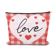 YangQian 여행용 코드 보관 정리함 파우치 백 실리콘 재사용 가능한 데이터 케이블 타이 이어폰 홀더 가방 플러그 충전기 케이스 캠핑 충전 전자 선물 코드용 소형 31568, Love Heart 메이크업 화장품 가방