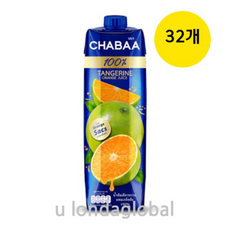 차바 무설탕 감귤 과일 주스 음료, 32개, 1L