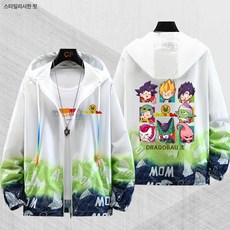 드래곤볼 키즈 여름 자켓 아동용 귀여운 캐릭터 외투 넉넉한 핏, 2XL, 그린