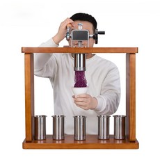 몽블랑 아이스크림 기계 젤라또 프레스 디저트 아이스크림 국수 메이커, 원목색 소형 - 배럴 2개