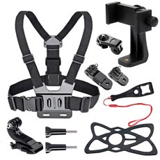가슴 마운트 스트랩 벨트 하네스 360 모바일 휴대 클립 홀더 아이폰 13 Xiaomi Gopro 영웅 10 9 8 7, [03] Set 4, 4) Set 4, 1개