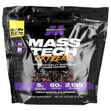 머슬테크 매스 테크 익스트림 2020 트리플 초콜릿 브라우니 6파운드(2.72kg), (아이허브) Mass Tech Extreme 2020, MSC71696, 1개, 2.72kg