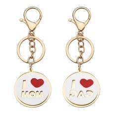 Sisadodo I Love You Mom 아빠 열쇠고리 아빠 엄마 아버지의 날 선물 어머니 아버지 기념일 생일 선물 아들 딸이 주는 매칭 키체인 세트 할머니