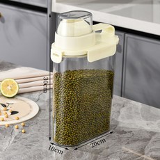 臺灣出貨密封罐食品級五穀雜糧燕麥片收納盒廚房澱粉生麵粉豆子儲存儲物罐廚房神器, 真的很厚實【大號1個裝】奶白2500ML, 1個