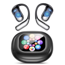 AI 번역 198개 언어 실시간 양방향 음성 이어폰 블루투스 6 1 OWS 오픈이어 컴포트 하이파이 음악 및 통화 스마트 터치 앱 여행 비즈니스 학습을 위한 선물, Solid Black