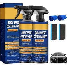 고급 차량용 퀵 액팅 코팅제 스프레이 2팩 3-in-1 이펙트 코팅 다기능 리퍼제 오래 지속되는 보호용 워터리스 워시
