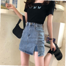 여성골프자켓 여자 미니스커트 스판 옆트임 속바지내장 데님스커트