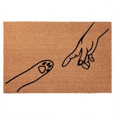 Funny Welcome Door Mat-F Caw F Go Away Please Leave 내츄럴 Coco Coir 튼튼한 백킹 프론트 도어매트 귀여운 미끄럼 방지 현관 입, 발바닥과 손이 닿습니다_161288