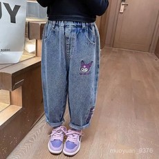 女童牛仔褲春秋款2024新款兒童老爹褲女孩韓版寬鬆蘿蔔褲中大童褲 TYMY