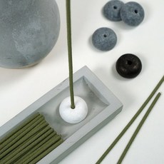 조약돌 세라믹 인센스 스틱 홀더 향 받침대 +성냥증정, 화이트