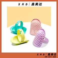 護指套 手指護具 媽媽手護具 馬卡龍指套頂針 家用可愛少女心戒指 加厚加硬縫紉深孔頂針裁縫刺繡, 1個, 馬卡龍配色指套頂針【青色】,【2個】