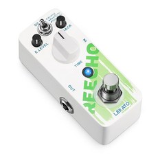 LEKATO Compressor Pedal Yellow Comp Guitar Pedal Mini Portable Compression with True Bypass 9V, White Delay
