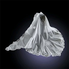 [비비안나 미사보] 12번 꽃길 우아하고 예쁜 미사보 천주교 성물 세례 견진 첫영성체 미사 기도, 1개, 흰색