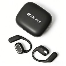 SANSUI山水 W12 AI即時翻譯耳機 藍牙6.0 開放式耳掛設計 多國語言翻譯, 黑色, W12 AI翻譯耳機