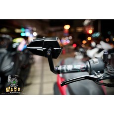 巴風特 手裏劍後照鏡 後照鏡 車把鏡 把手鏡 適用 FORCE JETSL DRG, 黑色-壁虎式固定