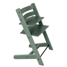 트리트랩 성장의자 높이조절 식탁의자 원목 공부의자 안전가드 포함, 그레이그린