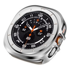 갤럭시워치 울트라 다이빙 디자인 메탈 베젤 풀커버 케이스, 1개, 실버+화이트