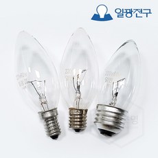 일광전구 백열 촛대구 60W (220V) 소켓 E14/E17/E26 장식구 인테리어 조명, 10개