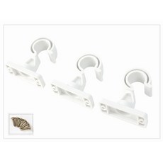 로즈퀸 커튼봉 브라켓 25mm 봉걸이 3p세트, 1세트, 화이트