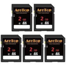 AreTop SD 카드 2GB 클래스 6 SDHC 메모리 카드 5팩 2GB 풀 HD 비디오 보안 디지털 카메라 DSLR 액션 캠 및 트레일 카메라용 138516, AreTop SD 카드 2GB, 클래스 6 SDHC 메