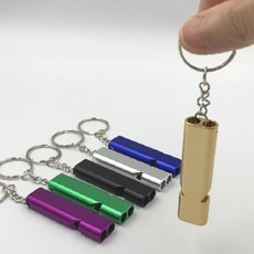야외 경량 등산 휴대용 캠핑 안전 금속 알루미늄 신호 호루라기 비상 키링 컴팩트, 1개, 3.골드