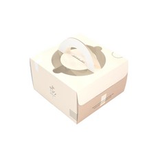 【柚子烘焙食品】6吋/8吋手提蛋糕盒，附內襯，附提把，適合生日蛋糕, 1個, 6吋_絮語(方型白襯)