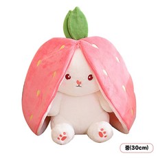 크앤비 딸기 토끼 당근 토끼 과일 변신하는 부드러운 인형, 딸기토끼(중), 1개 딸기토끼(중), 1개