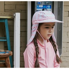 베베샤 스트라이프 플랩캡 핑크 L 물놀이 워터파크 모자