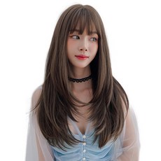 이쁘다샵 가발위드 스트레이트 긴머리 여성 통가발 러블린, 콜드브라운, 1개