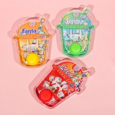 懷舊掌上套圈圈水機 益智玩具 造型套圈水機 兒童玩具 聖誕禮物, 1個, 飲料款(顏色隨機), 顏色隨機