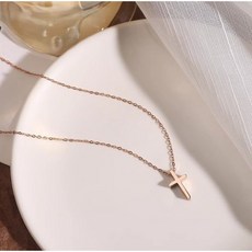 남녀공용 18K 도금 십자가 목걸이 변색 방지 알러지 프리