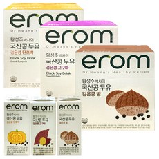이롬 황성주 국산콩 두유 3종 (단호박/검은콩 밤/고구마), 48개, 190ml