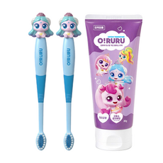 캐치티니핑 사뿐핑 아동 칫솔 2개 고불소 충치예방 치약 80g 1개 세트, 1세트