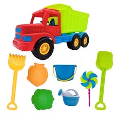 兒童沙灘玩具套裝 卡車造型 玩沙工具組 - 戶外玩沙戲水玩具, Multicolor, 580g, 1套