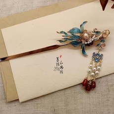 景泰藍金魚步搖簪子, 景泰藍金魚簪 左右隨機