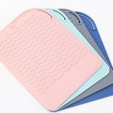 고데기 받침대 손상방지 미끄럼방지 단열받침 거치대 보관패드 화장대, 핑크