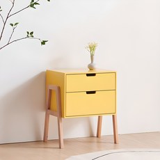 파로마 수 큐브박스 사이드 2단 협탁, 옐로우, 1개