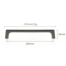 YUTOKO-황동 골드 캐비닛 손잡이 진주 회색 도어 아연 합금 서랍 가구 하드웨어, 16 Gray 160mm
