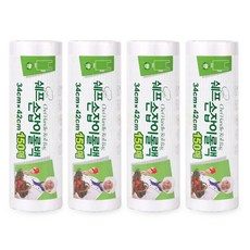 쉐프 손잡이 롤백 비닐팩 비닐 봉투 34x42 150매 4개, FREE(one size), 1세트