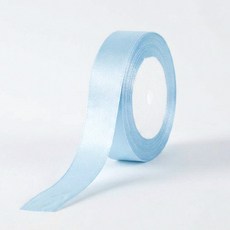 T 공단 리본 단면 스카이블루 25mm 22m 답례품봉투 스트랩 띠지 공예 DIY