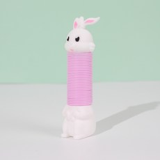 兔子造型動物拉伸管 伸縮減壓玩具 幼兒園獎品 生日禮物, 1個, 兔子【拉管顏色隨機】