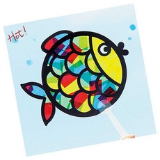 유니아트 썬캐쳐 만들기 DIY 물고기 부채 펠트 썬캐처 재료 아동 미술 교육 집콕놀이