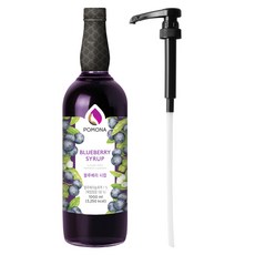 포모나 블루베리 시럽 1L + 전용 시럽펌프 세트, 1세트