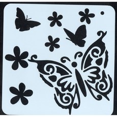 蝶古巴特DIY鏤空模板 CU1-019型染版 塗鴉繪畫模版 蝴蝶圖案, 1個, CU1-0019
