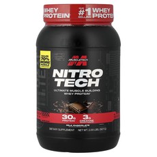 MuscleTech 퍼포먼스 시리즈 Nitro Tech 분리 유청 펩타이드 주요 공급원 밀크 초콜릿 998g, 5개, 997g