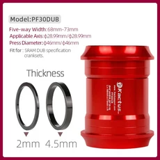 Kactus DUB SRAM 크랭크셋 체인링 MTB/도로 자전거 부품용 하단 브래킷 세라믹 베어링 Pressfit, 14 PF30-DUB RED, 1