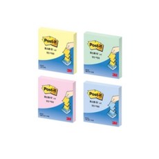 3M 포스트잇 팝업리필 KR-330 76x76mm 100매 노랑(1개) 러블리핑크(1개) 블루(1개) 애플민트(1개)