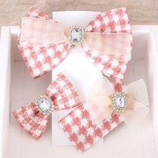 arang.rorang 女童粉紅千鳥格髮夾組